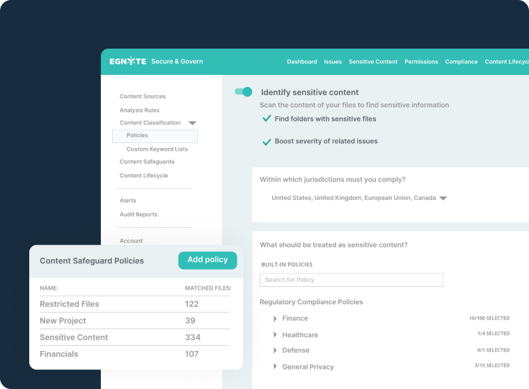 Egnyte Privacy and Compliance Monitoring